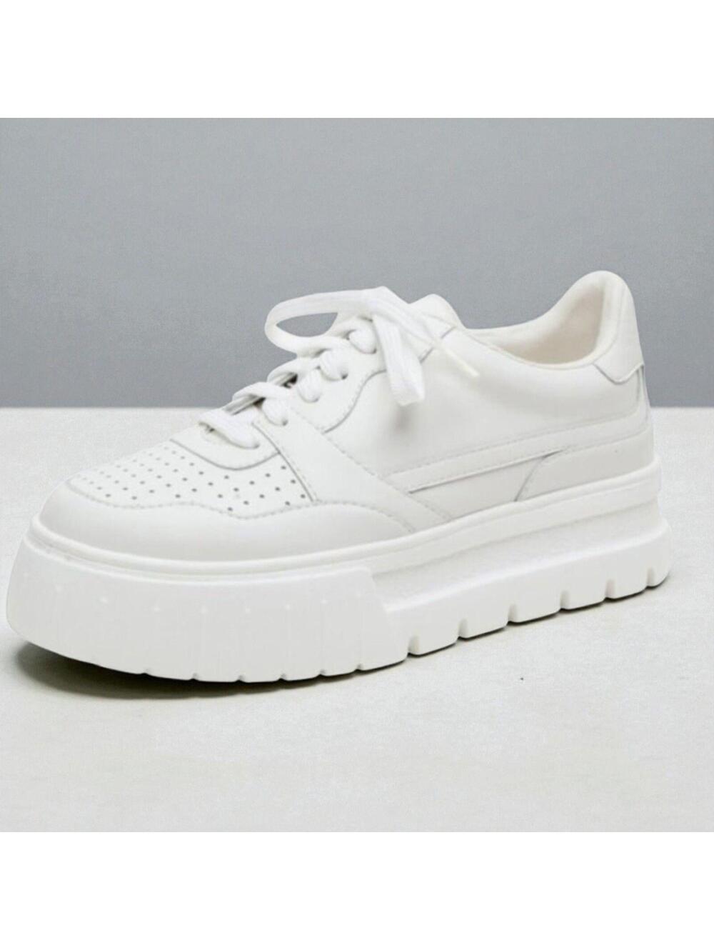 Lisa Vicky Pal-V Platform Sneaker White Sheep Napa Leather Womens 10M NWB Chunky